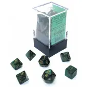 Chessex Mini Polydice Dobbelsteen Set Donkergroen (7 stuks)
