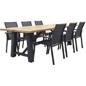 Van der Garde Tuinmeubelen Vdgarde Utah/Keltex tuinset-teak/aluminium-antraciet-265x101 cm.