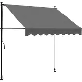 vidaXL Luifel uittrekbaar 200x150 cm stof en staal antracietkleurig