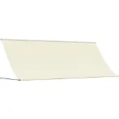 vidaXL Luifel uittrekbaar 400x150 cm stof en staal crèmekleurig