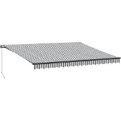 vidaXL Luifel handmatig uittrekbaar en LED 450x350 cm antraciet en wit