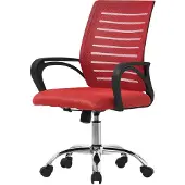 ML-Design Ergonomische bureaustoel met armleuningen Mesh stof rood met wielen ML design