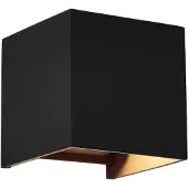 Mantra-Iluminacion LED-wandlamp buiten Davos, dimbaar, zwart, Aluminium, LED wandlamp buiten