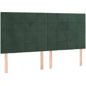 vidaXL Hoofdbord donkergroen 160x5x118/128 cm fluweel