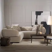 Livin24 Hoekbank Palermo velvet taupe links
