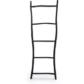 Bazar Bizar Ladderrek Tulum | hout zwart 60x165 cm handdoekenhouders | NADUVI