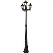 QAZQA Slimme buitenlantaarn zwart 3-lichts incl. Wifi ST64 - New Haven