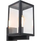 QAZQA Slimme buiten wandlamp zwart met glas 30 cm incl. Wifi ST64 - Rotterdam