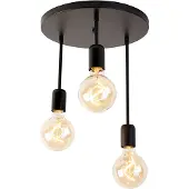 QAZQA Smart plafondlamp zwart incl. 3 Wifi G95 - Facil