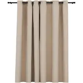 vidaXL Gordijn linnen-look verduisterend met ogen 290x245 cm beige