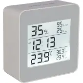 Q-Link Hygrometer - Thermometer - Weerstation met Klok en Wekkerfunctie inclusief Snooze-modus - Monitort Temperatuur en Luchtvochtigheid - Multifunctioneel Ontwerp - Wit