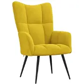 vidaXL Relaxstoel fluweel mosterdgeel