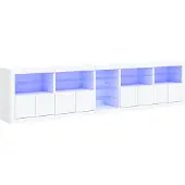 vidaXL Dressoir met LED-verlichting 283x37x67 cm wit