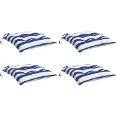 vidaXL Stoelkussens 4 st gestreept 40x40x7 cm stof wit en blauw