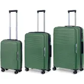 Travelz Swinger Kofferset 3-delig- Lichtgewicht koffers met TSA-slot - Groen