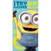 Minions badlaken / strandlaken 70x140 I Try Harder