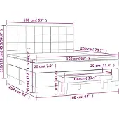 vidaXL Boxspring met matras stof blauw 160x200 cm