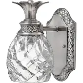 HINKLEY Wandlamp Plantation, dimbaar, alu / grijs / zink, Badkamer, Glas, Antiek, Wandlamp