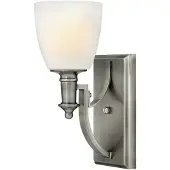 HINKLEY Wandlamp Truman, dimbaar, alu / grijs / zink, Woon-/ Eetkamer, metaal, Antiek, wandlamp