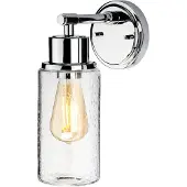 Elstead Lighting Wandlamp Morvah, dimbaar, chroom / zilver, Badkamer, Glas, Vintage, Wandlamp