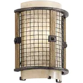 Kichler Wandlamp Ahrendale, dimbaar, crème / amber, Woon-/ Eetkamer, metaal, Landelijk, wandlamp
