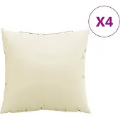 vidaXL Bankkussens 4 st 40x40 cm stof crèmekleurig