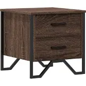vidaXL Nachtkastje 40x41x40 cm bewerkt hout bruin eikenkleurig