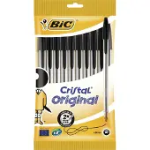 BIC balpennen set 10x stuks in kleur zwart - Voordelige Basic kantoor Bic balpennen