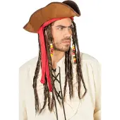 Coppens Piratenhoed Jack met haarband en dreads |
