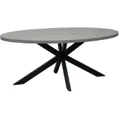 Lizzely Garden & Living Eettafel ovaal melamine 180cm Tommy grijs ovale tafel