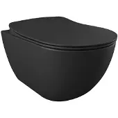 Creavit Hangend Toilet - 35.3x51cm - spoelrandloos - mat antraciet FE322-11AM00E-0000