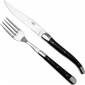 Laguiole Knife and Fork TF2MINBF Dark Horn, 2-delige bestekset, gepolijst