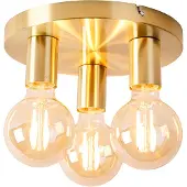 QAZQA Smart plafondlamp goud rond incl. 3 Wifi G95 - Facil