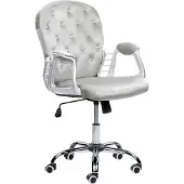 Beliani PRINCESS - Bureaustoel - Roze/Kristal - Fluweel