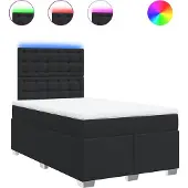 vidaXL - Boxspring - met - matras - kunstleer - zwart - 120x200 - cm