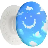 PopSockets , Pop Grip voor standaardsmartphones in Ciel d'Azur-design, Wit / Blauw
