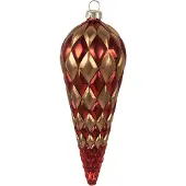 Clayre & Eef Kerstbal Overig Ø 6x16 cm Rood Goudkleurig Glas Kerstballen