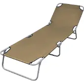 The Living Store Inklapbaar Ligbed - Campingbed - 189x58x27cm - Taupe