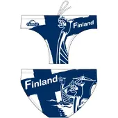 Turbo Finland-viking Swimming Brief Wit,Blauw 7-8 Years Jongen