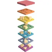 TickiT Regenboogvormige houten stapelblokken, 1 stuk, Hout, Meerkleurig