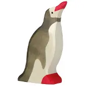 Holztiger Houten figuur - Pinguïn met opgeheven hoofd - Voor kinderen van 2 jaar en ouder
