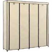 vidaXL Kledingkast met 4 vakken 175x45x170 cm crème