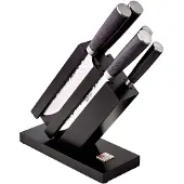 Richardson Sheffield - Uta - 5-delige messenset - inclusief design messenblok - Gehamerde messen - Pakka hout