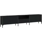 vidaXL Tv-meubel met lade 200x25x44 cm bewerkt hout zwart