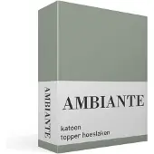 Ambiante Cotton Uni topper hoeslaken - Eenpersoons - Green
