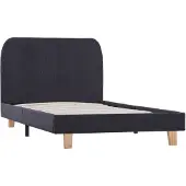 vidaXL Bedframe stof donkergrijs 90x200 cm