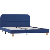 vidaXL Bedframe stof blauw 140x200 cm