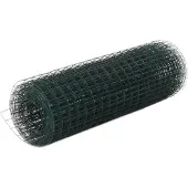 vidaXL Kippengaas 25x0,5 m staal met PVC coating groen