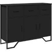 vidaXL Dressoir 97x32,5x74,5 cm bewerkt hout zwart