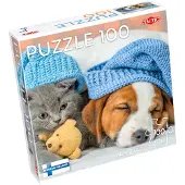 Tactic Cute Kitten and Sleepy Dog puzzel 100 stukjes